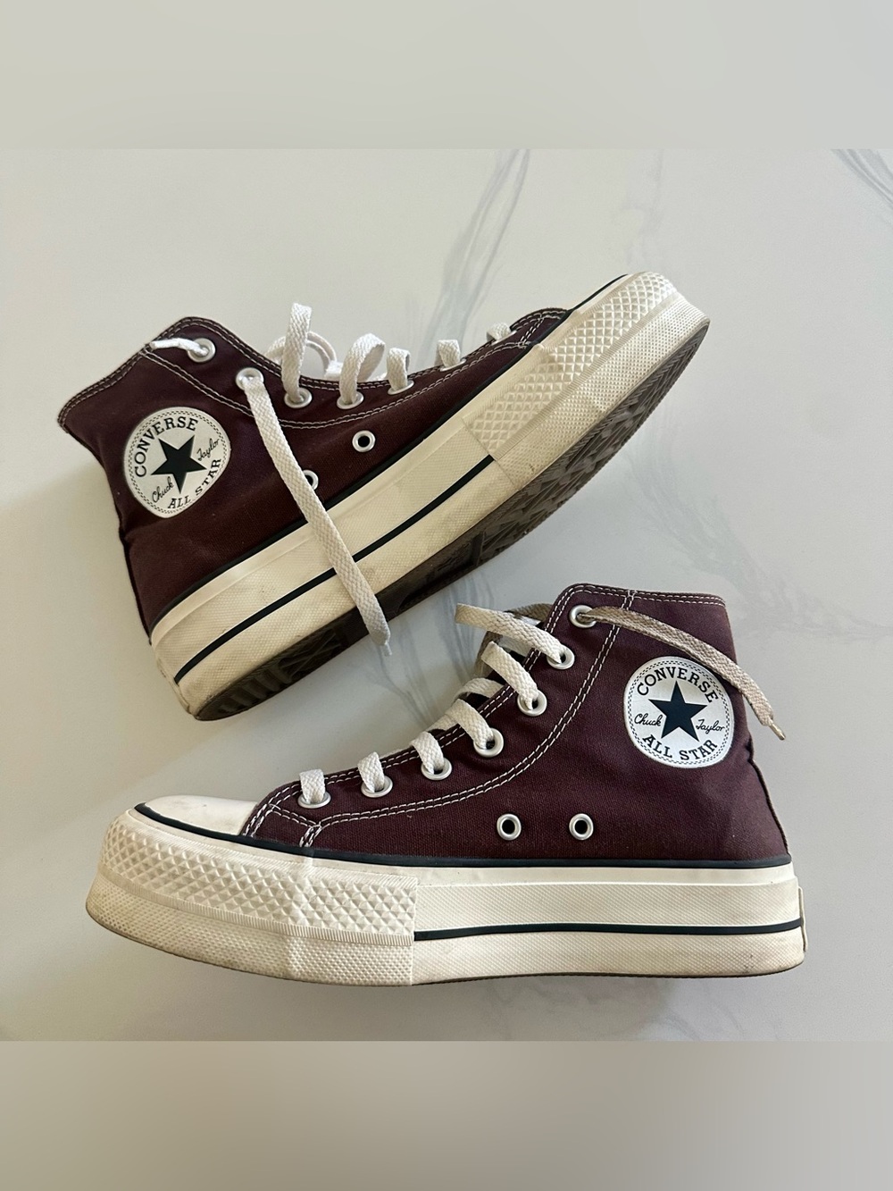 Converse All Star Platform High Top Brown Sneakers